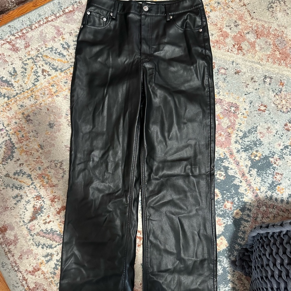Zara full length faux the 90s leather pants